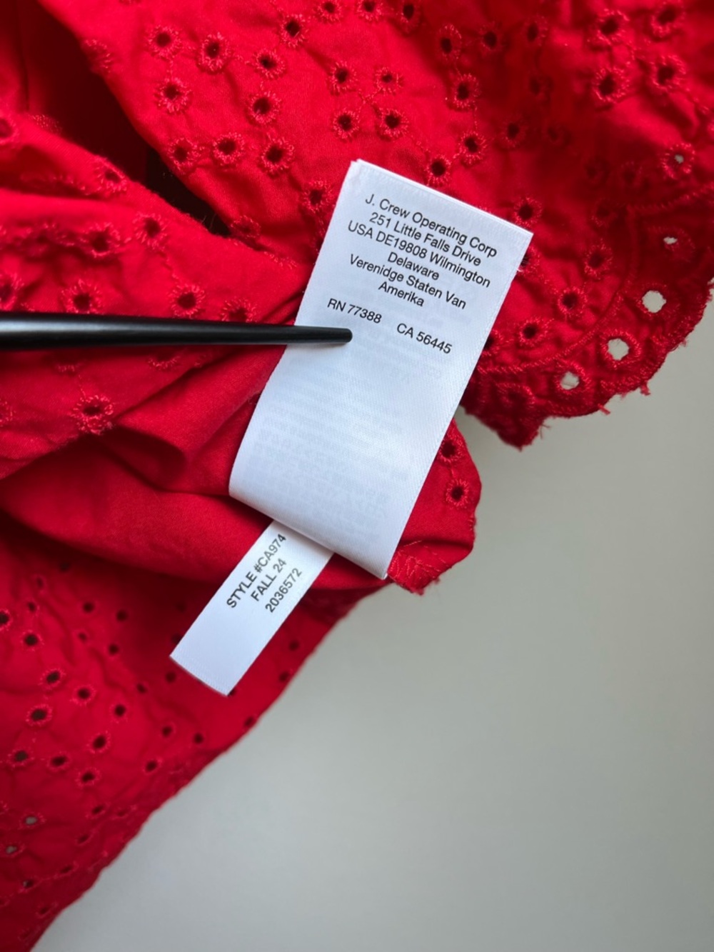 ❤️ J.Crew Jolie Red Eyelet Cotton Poplin Top – Feminine Puff Sleeve Blouse - Picture 7 of 11